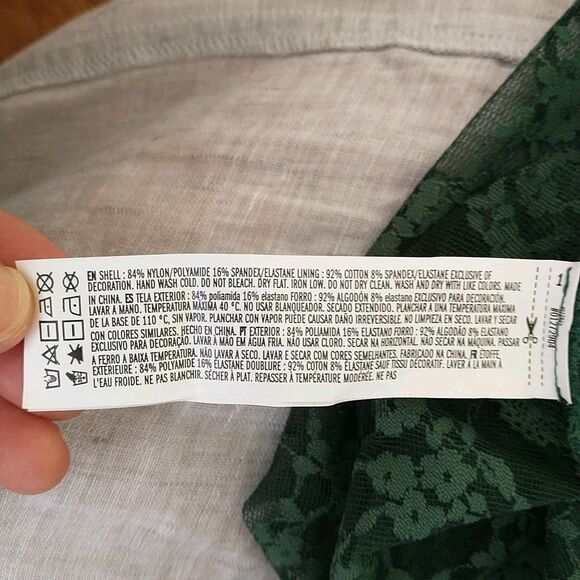 Butterfly Fly Away Cami Top L Kelly Green Lace Sheer Halter Open Y2K Halter - Picture 8 of 9